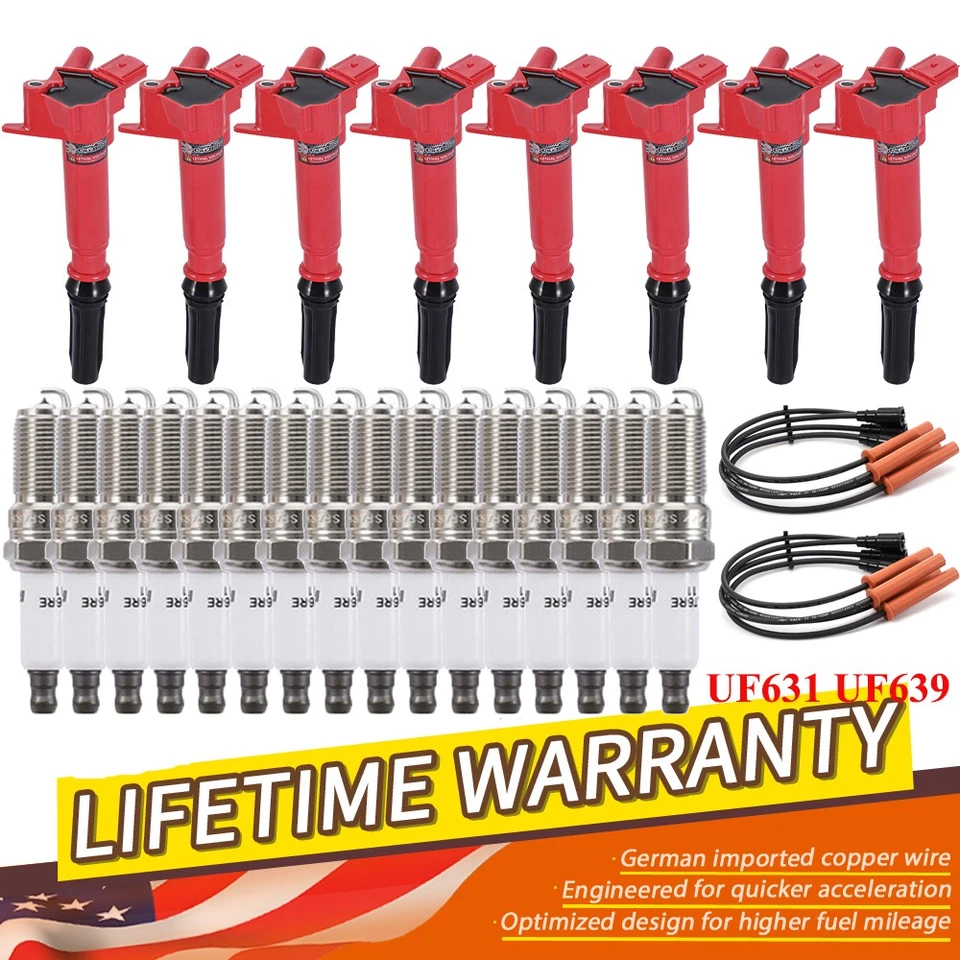 8 bobinas de encendido y bujía y cable para Ford F250 Super Duty 6,2 L V8 11-17 UF639 Foto 1 de 4