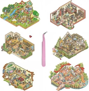 6 Escenas - Pegatinas 3D Hágalo Usted Mismo Escenas con Pinzas, Pegatinas Impermeables y Reutilizables - Imagen 1 de 9