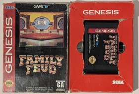 Family Feud Sega Genesis CIB Cleaned and Tested Working box damage