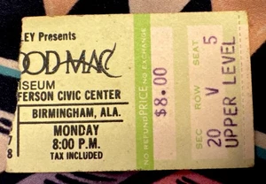 FLEETWOOD MAC- AUGUST 28, 1978 - BOUTWELL AUDITORIUM BIRMINGHAM ALABAMA - TICKET - Picture 1 of 2