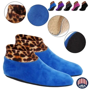 Women Winter Warm Thicken Leopard Bed Non Slip Bed Indoor Slippers Floor Socks - Bild 1 von 16