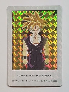 DRAGONBALL Z HERO COLLECTION 1 #143 SUPER SAIYAN SON GOHAN PRISM HOLO AMADA 1995 - Picture 1 of 2
