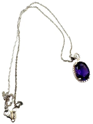 Purple Pendant Women's Fashion Jewelry Gemstone Sterling Silver 925 - Image 1 of 4