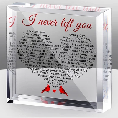 Sympathy Cardinal Acrylic Sign for Loss of Loved One - Memorial Keepsake - Image 1 of 4