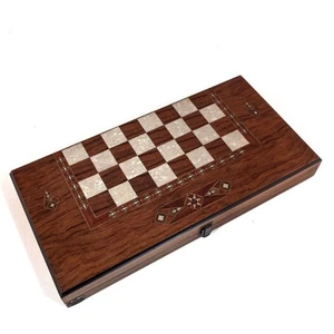 Deluxe Backgammon Set | πΉπ· Handmade Turkey, π Velvet Storage Pouch 19.7"... - Picture 1 of 8