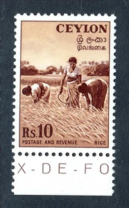 CEYLON — SCOTT 328 — 1954 10r BRAUN ERNTE REIS BILD — POSTFRISCH — SCV $60 - Bild 1 von 2