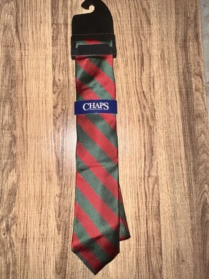 Corbata a rayas verdes y rojas Navidad festivo vacaciones Chaps #corbata a rayas Foto 1 de 3