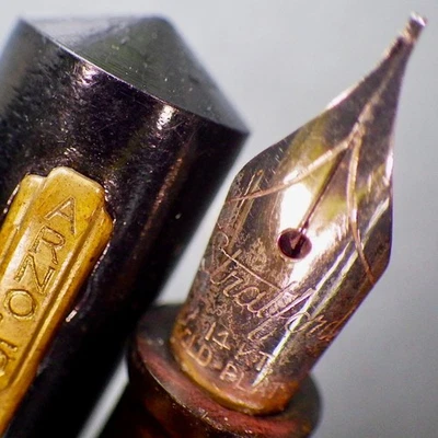 Serviced ARNOLD Fountain Pen•Lever•New Sac•STRAFORD 14K GP M Nib•FREE US Ship - Image 1 of 4