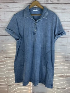 Jane and Delancey Jeanshemd Kleid Damen Gr. 2X Blau Kurzarm Boho - Bild 1 von 8