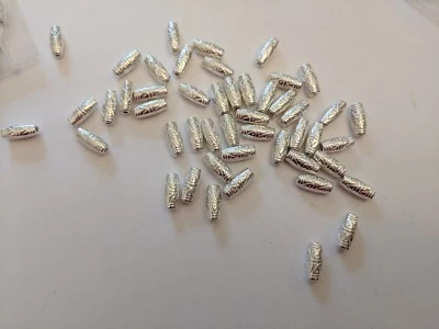 Tibetan Silver Column Beads, 11x5mm, Hole 2mm - Qty 20 - Image 1 of 4