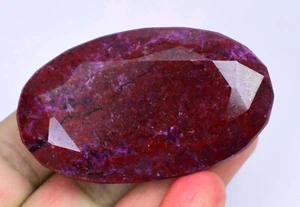 428.0 Ct Natural Huge Blood Red Ruby Oval Certified Loose Gemstone - Picture 1 of 6