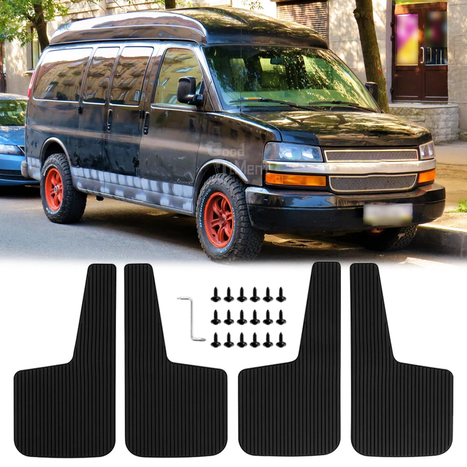 Para Chevy Express 1500 2500 para-lamas de borracha para-lamas protetores contra respingos preto - Imagem 1 de 4