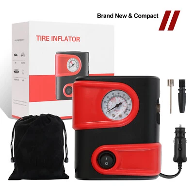 12V Tire Inflator Car Tyre Air Pump Compressor Electric Portable Auto Bike Motor - Image 1 of 4