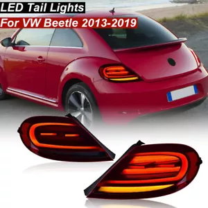 Red LED Tail Lights w/ Sequential Turn Signal Rear Lamps For VW Beetle 2013-2019 - Picture 1 of 15