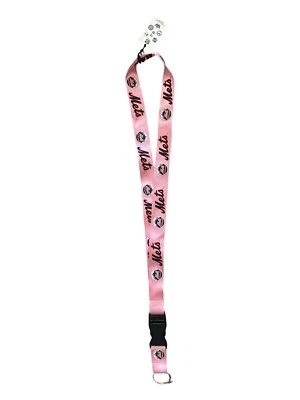 New Pink Aminco Official MLB New York Mets Lanyards 19" long w/ hook - Image 1 of 3