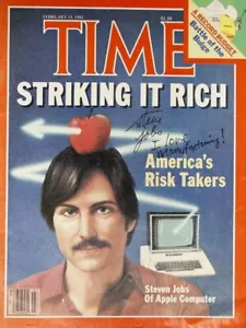 STEVE JOBS Signed 'TIME' Photograph - APPLE US Entrepreneur - 10"x8" reprint - Picture 1 of 1