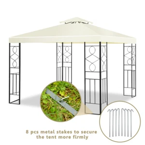 Costway 2 Tier 10'x10' Patio Gazebo Canopy Tent Shelter Awning Steel Frame - Picture 1 of 7