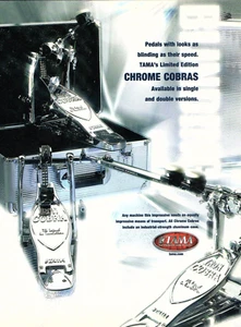 vtg TAMA CHROME IRON COBRAS MAGAZINE PRINT AD Kick Drum Pedal PInup Page - Imagen 1 de 1