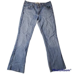 Levi's Womens Boot Cut Jeans Blue Stretch Low Rise Pockets Medium Wash 12 Long - Picture 1 of 12