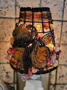 Night Light Multi Color Seed Beads Beaded Wire Boho Hippie Decor Mary Frances 