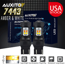 2x 7443 7440 Switchback White/Amber 16SMD LED Turn Signal Light Bulbs Tail Light