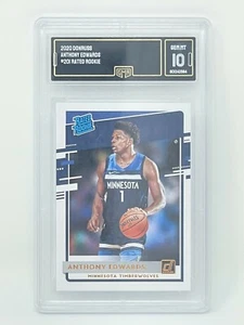2020-21 Panini Donruss ANTHONY EDWARDS Rated Rookie Card 🔥GMA 10 GEM MINT RC🔥 - Picture 1 of 2
