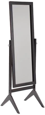 Precise Cheval Full Body Mirror Bedroom Floor Easy Install Wood Expresso Brown - Image 1 of 2
