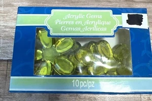 Acrylic Gem Flowers Yellow 10-Piece Decorative Craft Stones By International Gre - Picture 1 of 2