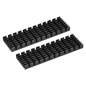 2 Pack M.2 SSD Heatsink Cooler with Thermal Pad for PC 70x22x6mm Black - Afbeelding 1 van 5