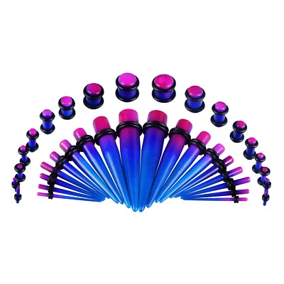 28-36Pcs Ear Stretching Kit 14-00G Acrylic Tapers and Plugs Ear Gauges Piercing - Image 1 of 4