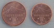 1+2 Cent Kursmünzen Slowakei 2015 unz