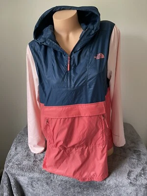 The North Face M 粉色海军珊瑚断路器防风墙套衫 Anorak 夹克 4529 — 第 1/4 张图片