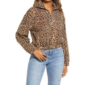 Chaqueta Pullover BP NUEVA CON ETIQUETAS Polar Tostado Dale Leopardo Media Cremallera XS - Imagen 1 de 4