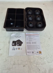 Silicone Ice Cube Tray (Set of 2), Large Ice Cube Moulds & Ice Ball Maker ,Black - Picture 1 of 8