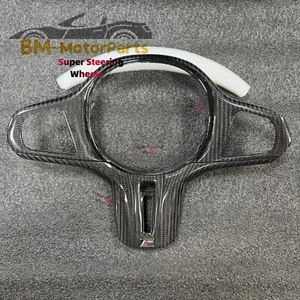 Carbon Fiber Steering Wheel Trim Replace For BMW M2/3/4/5 G20/21/22 G30 G80 G87 - Picture 1 of 7
