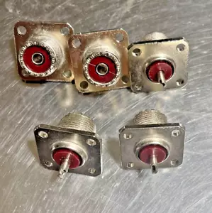 5pcs UHF Female Jack Solder SO-239 4-Hole Panel Chassis Mount Coax Connector - Picture 1 of 1