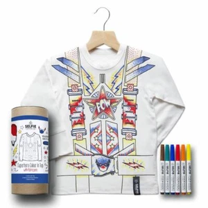 Top de superhéroe color manga larga con bolígrafos de tela niños niños arte y artesanías regalo - Imagen 1 de 4
