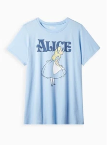 Camisa TORRID Disney ALICIA EN EL PAÍS DE LAS MARAVILLAS Azul Nueva con Etiquetas 1X - Imagen 1 de 4
