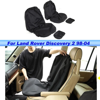 Cubierta de asiento de coche asiento delantero negro apto para Land Rover Discovery 2 1998-2004 Foto 1 de 4