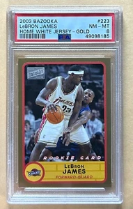2003 BAZOOKA LEBRON JAMES HOME WHITE JERSEY - GOLD #223 PSA 8 NM - MT 49098185 - Picture 1 of 2