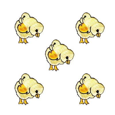 Chick Feeding (5-Pack) Farm Animal Iron On Patch - Image 1 of 4