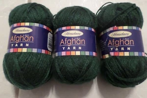 Lot of 3 HERRSCHNERS Afghan Yarn 0020 Forest Green - Picture 1 of 5