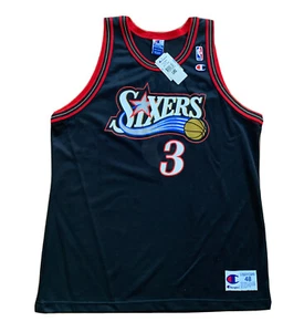 NWT VTG Philadelphia 76ers Sixers Allen Iverson Champion Jersey NBA Basketball  - Picture 1 of 9