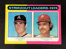 1975 Topps Strikeout Leaders NOLAN RYAN / STEVE CARLTON card #312