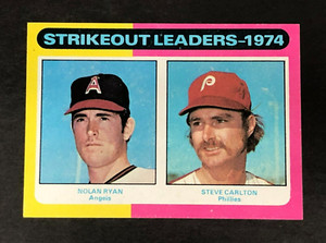 1975 Topps Strikeout Leaders NOLAN RYAN / STEVE CARLTON card #312