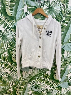Hollister white button up hoodie size L - Image 1 of 4