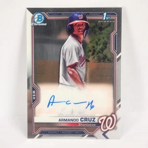 Armando Cruz AUTO 2021 1st Bowman Chrome Prospect Autographs #CPA-AC On Card - Picture 1 of 2