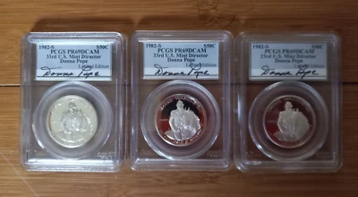 1982 S Washington Com. PCGS PR69DCAM - Donna Pope (Limited Edition). LOT OF 3. - Image 1 of 2