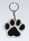 Cute 3D DOG PAW KEYCHAIN / KEYRING - Molded with Epoxy Resin - Black & Clear 