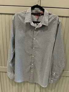 Mens AXIST Modern Geomtrc Slim Fit button front dress shirt L washable easy care - Picture 1 of 6